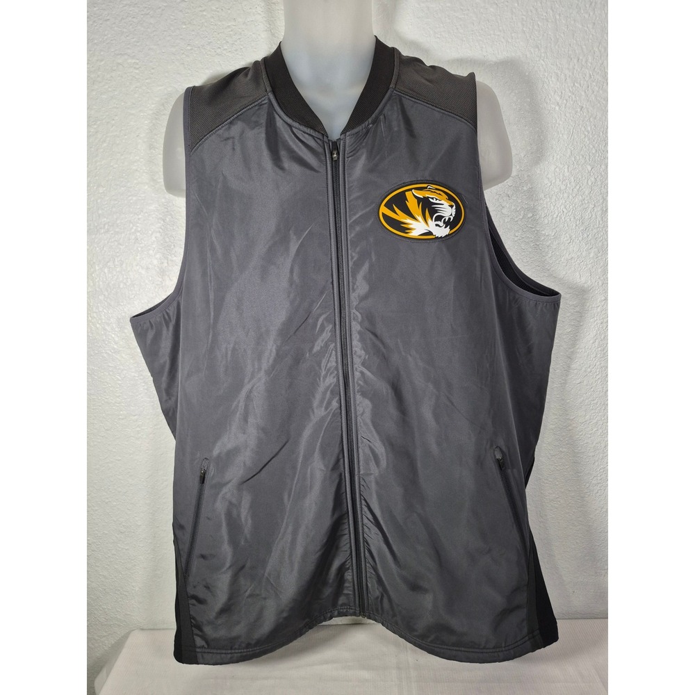 Nike Missouri Tigers Mizzou Sideline Full Zip Vest Mens XXL Length +2 Gray
